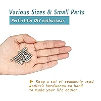 Vista 5 de Kadrick juego de accesorios de 400 piezas con tornillos de cabeza de botón y casquillo M3, pernos, tuercas, con 1 llave hexagonal, acero inoxidable