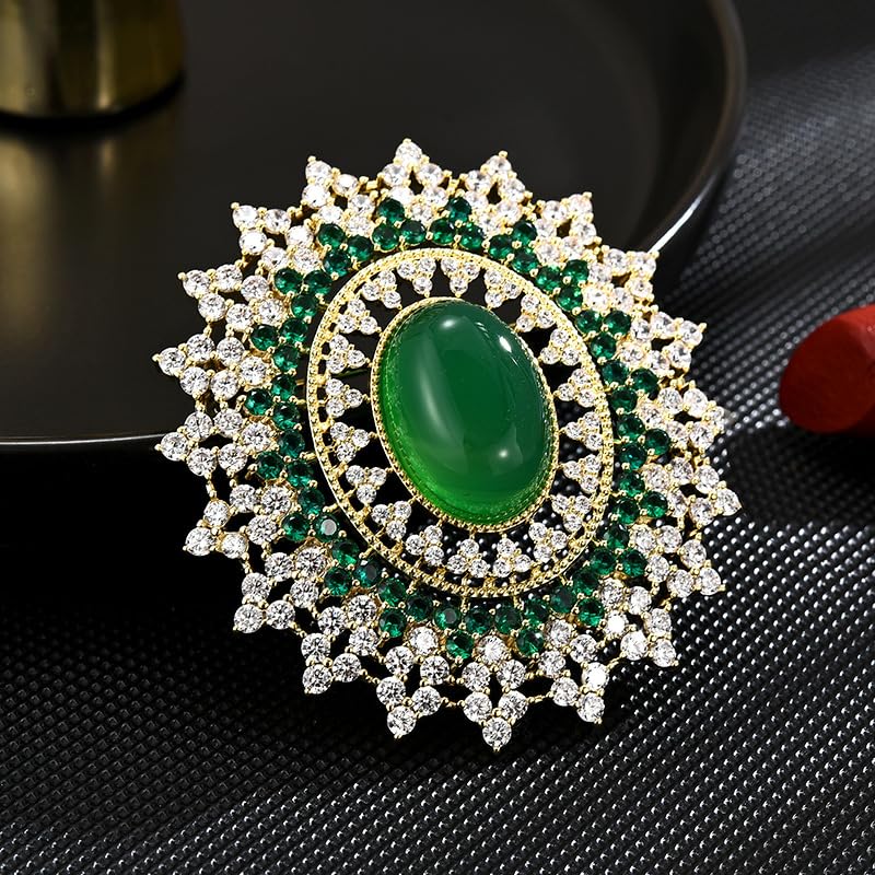 Image of Rhinestone Brooch for Women 18k Gold Plated Brooch Pin Fashion Brooch Lapel Pin Dress Accessories Safety Pin Jewelry Thanksgiving Day Birthday Wedding Gifts for Mom Wife