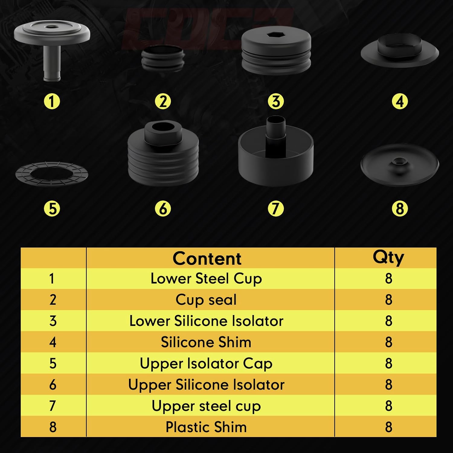 Body Mount Bushings Kit Silicone Cab Mount Bushings Compatible with 2008-2016 Ford F-250 / F-350 Crew Cab 2WD 4WD Superior Silicone Body Parts Improve Bumpy Ride,Truck Accessories