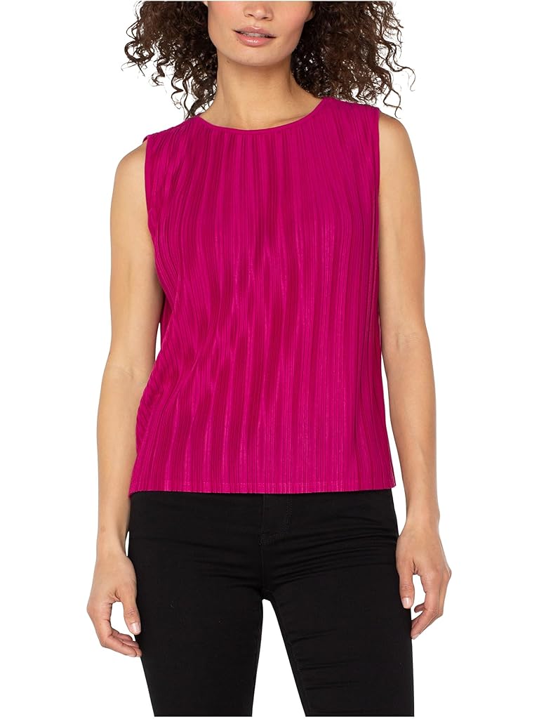 Brown Liverpool Los Angeles Sleeveless Crew Neck Knit Top