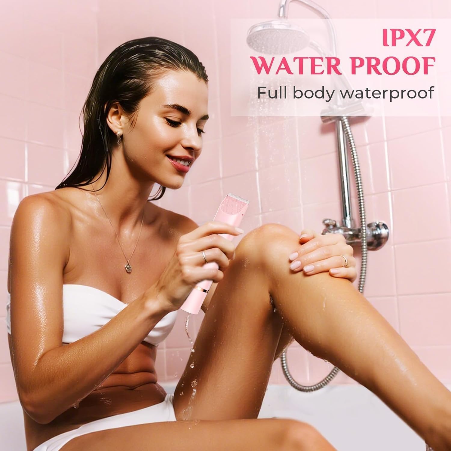 New 2-in-1 Electric Bikini Trimmer for Women - Dual Head Electric Razor,Waterproof Painless Bikini Shaver, Pubic Hair Trimmer for Private Area & Body Hair,Gifts for Women,Pink - Image 4