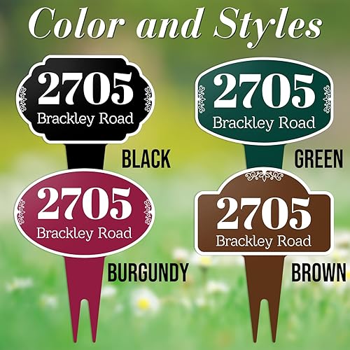 Miniatura 3 de Letreros personalizados de dirección para patio, césped, casa, números de placas, letrero de aluminio personalizado para dirección de casa para