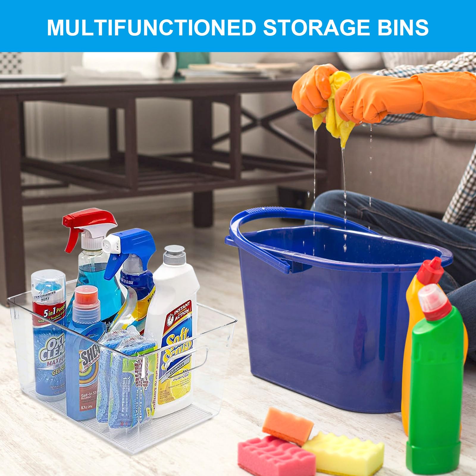 Organizador Nevera, Organizador Fruta Nevera Transparente Apilables, Juego de 4 Cajas de Almacenamiento para Cocina con Tapa para Armario, Cocina, Organizadores Neveras, 28,6 x 19 x 15,5 cm