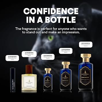 Alexandria Fragrances Black Panther Perfume - Long Lasting Eau de Parfum Inspired by Wood Notes - Luxury Mens Parfum with Grapefruit, Ambroxan & Musk - Unique Mens Cologne for Every Occasion - 100ml