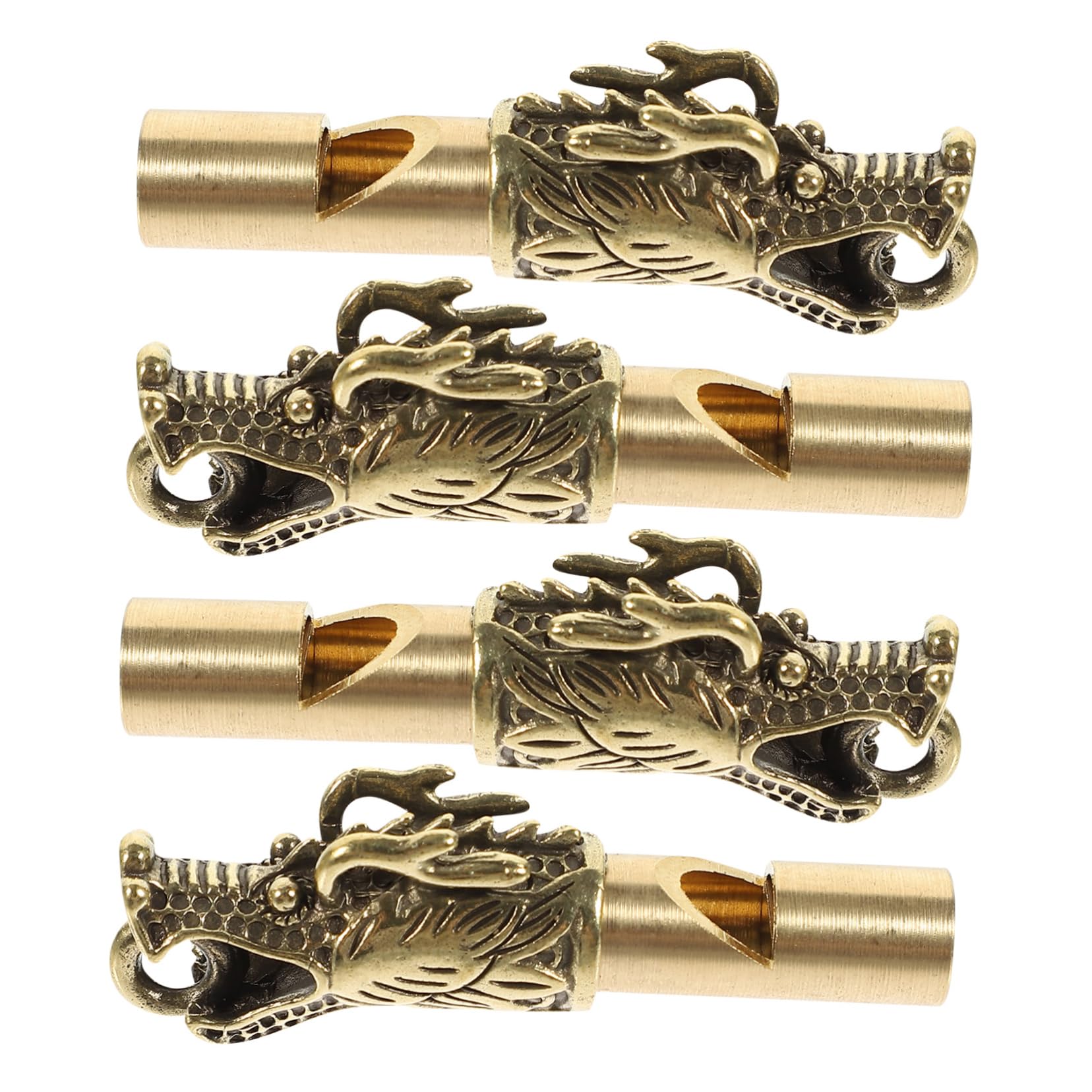 balacoo 4pcs Brass Decorative Whistle Keychain for Hiking Emergency Boys and Girls Portable Camping Supply