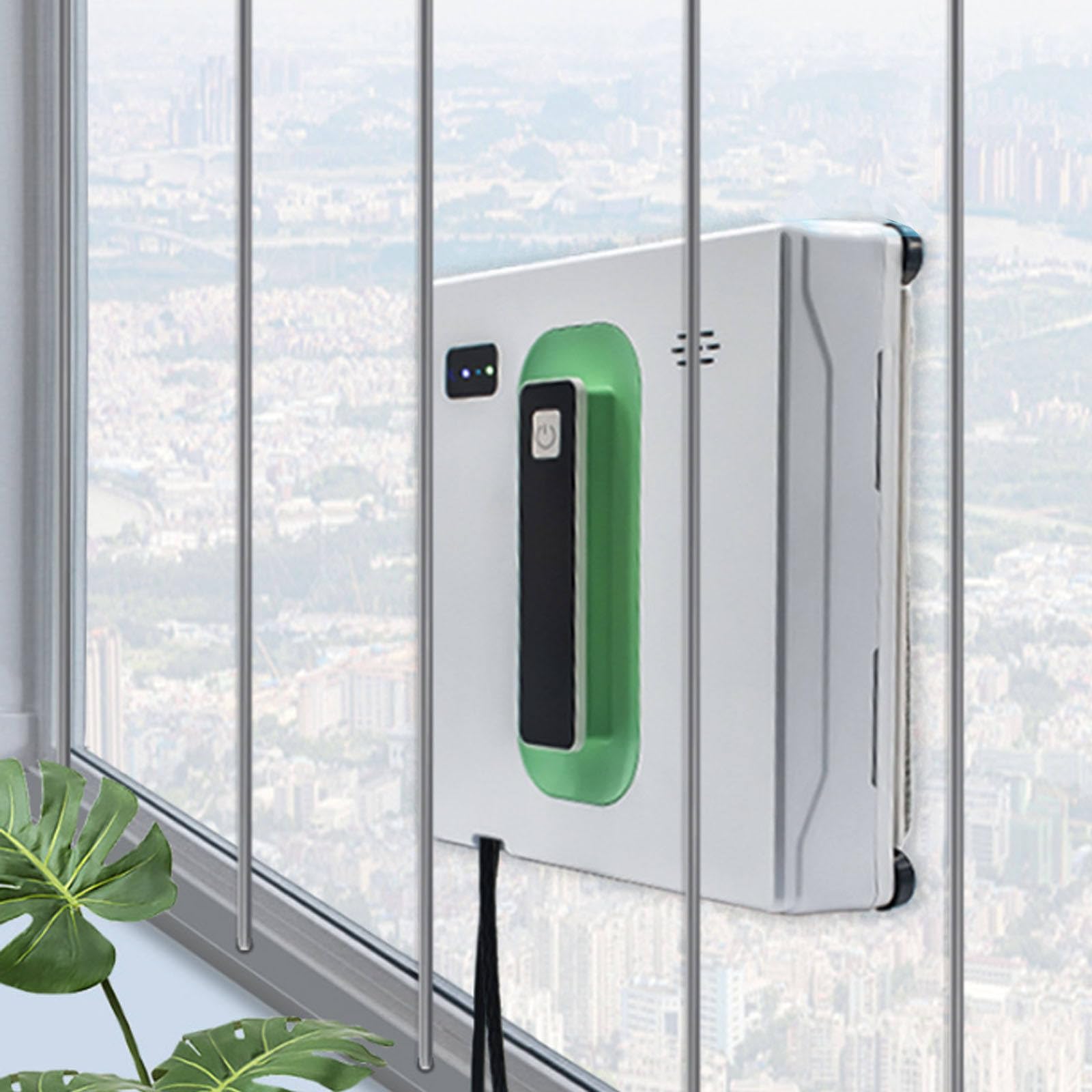 Robot Limpiador De Ventanas Con Doble Rociador De Agua, Robot De Limpieza De Vidrio Inteligente De 2500 Pa, Aspirador De Ventanas Con Tanque De Agua De 50 Ml/Cuerpo Ultrafino De 6,8 Cm,White