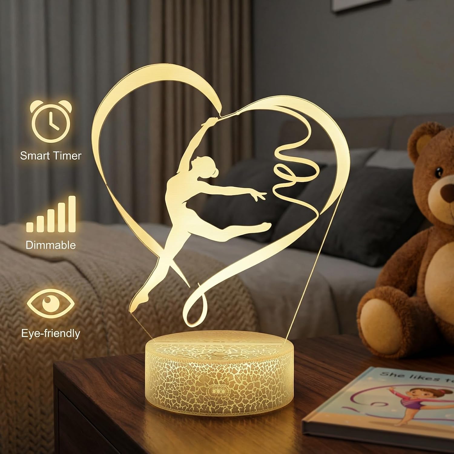 Gymnastics Night Light, Rhythmic Gymnast Gifts for Girls image 3