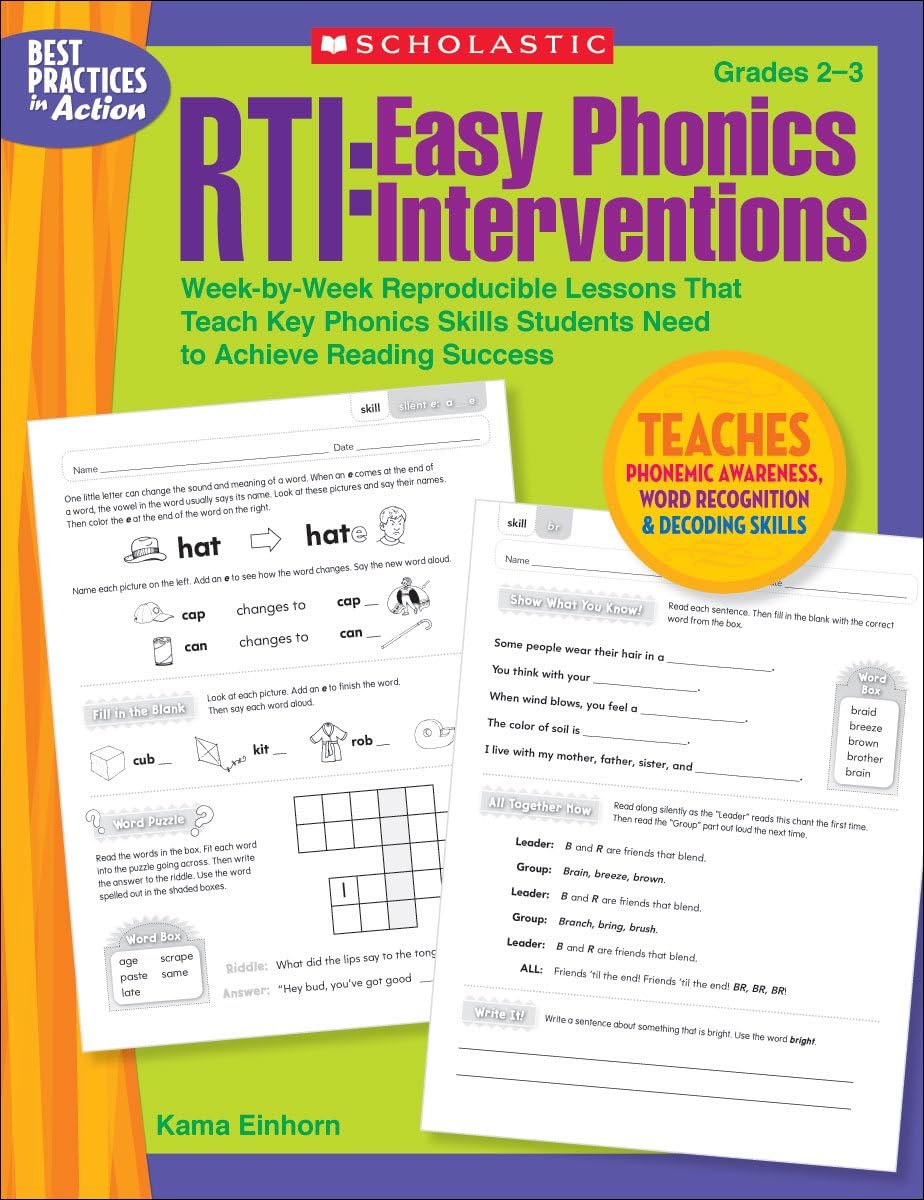 RTI: Easy Phonics Interventions: Week-by-Week Reproducible Lessons That Teach Key Phonics Skills Students Need to Achieve Reading Success