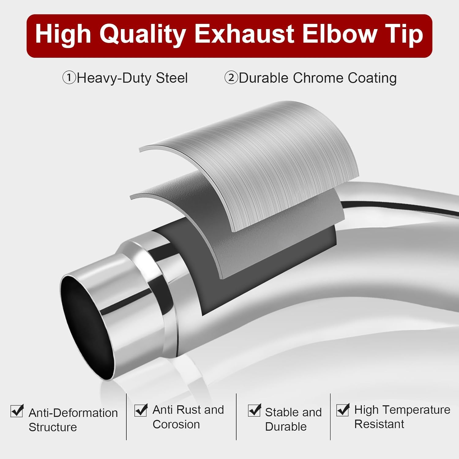 PRINIC Diesel Exhaust Elbow Tip, Universal Exhaust Pipe Tip Elbow Side Exit for Cars Trucks, Heavy-Duty Steel, 4" Inlet/6" Outlet, 23" Overall Length