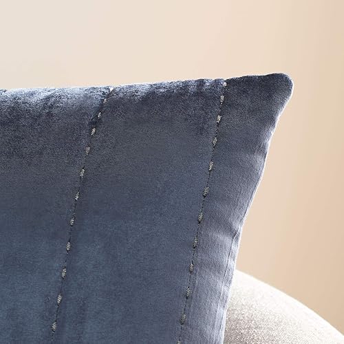Miniatura 6 de SAFAVIEH Home Collection Gressa - Cojín decorativo de 12 x 20 pulgadas, color gris y azul, 12 x 22 pulgadas