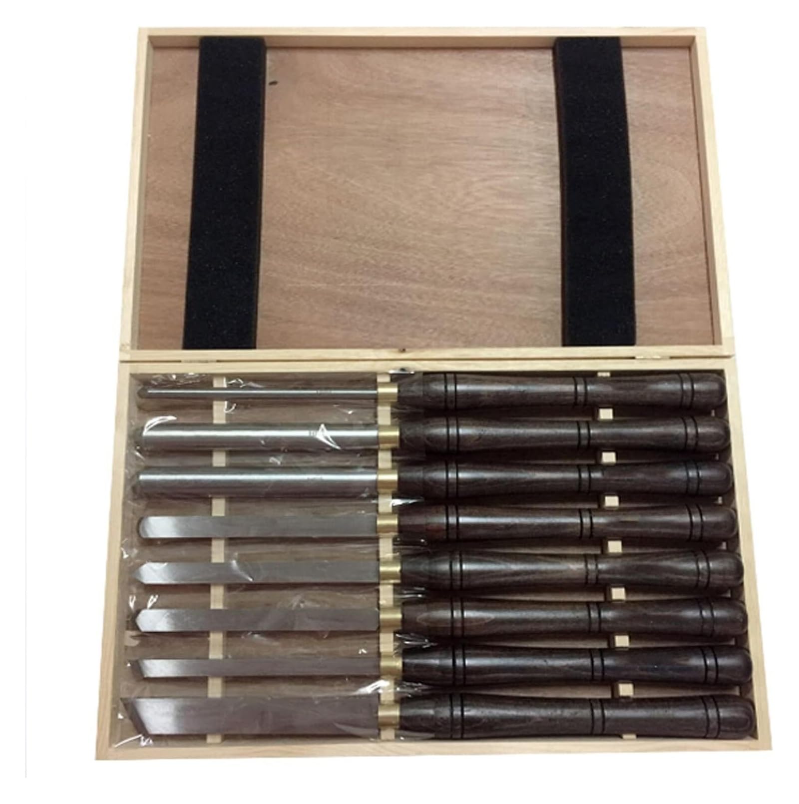 Set Sgorbie Per Tornio Legno HSS | 2 Pezzi Con Manico In Noce | 1 E 2 Pollici | Custodia In Legno Inclusa - 6
