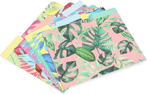 Miniatura 7 de Carpetas decorativas tropicales con pestañas de corte de 13, tamaño carta (paquete de 12)