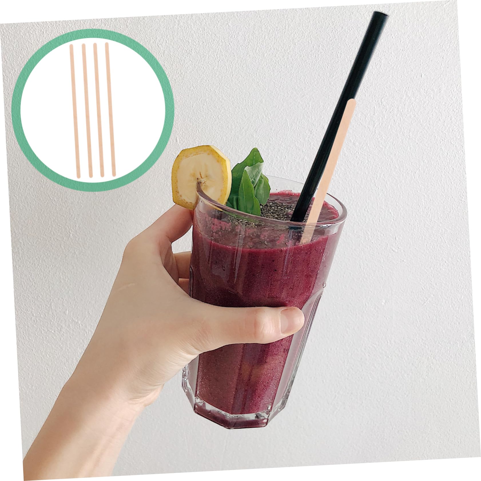 STOBAZA 150pcs Coffee Stirrer Coffee Mixer Stick Rods Coffee Stick Mixing Long Stirrers Sticks and Party Drinks Reusable Stirrer Cocktail Stirring Glass Coffee Stirring Rod Wood re-usable