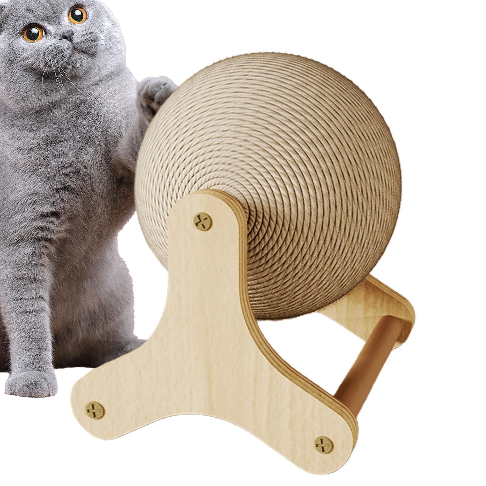 Ruota per Esercizi per Gatti - Sfera per Graffiare con Base Stabile, Dispositivo di Felino Interattivo, Istruttore di Attività Supportate dalla Trazione, Dispositivo di Arricchimento Dure