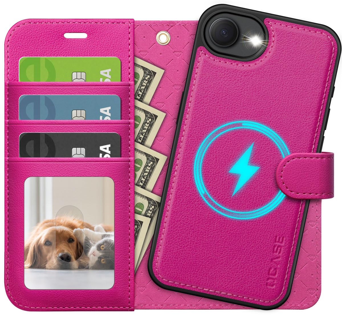 OCASE for iPhone 17e Case/iPhone 16e Detachable Wallet Case with Card Holder, 2 in 1 Pu Leather Flip Folio with RFID Blocking Stand Wrist Strap