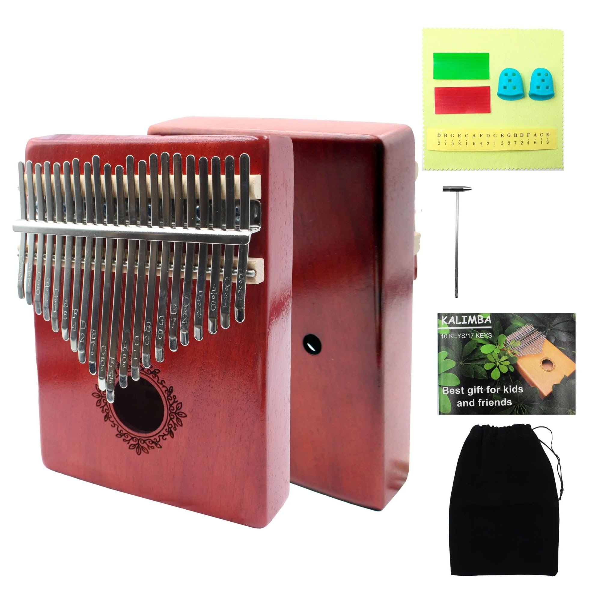 Fortepian Na Kciuk Kalimba Thumb Piano 17 21 Klawiszy Przenośne Pianino Z Drewna Mahoniowego(21 key)