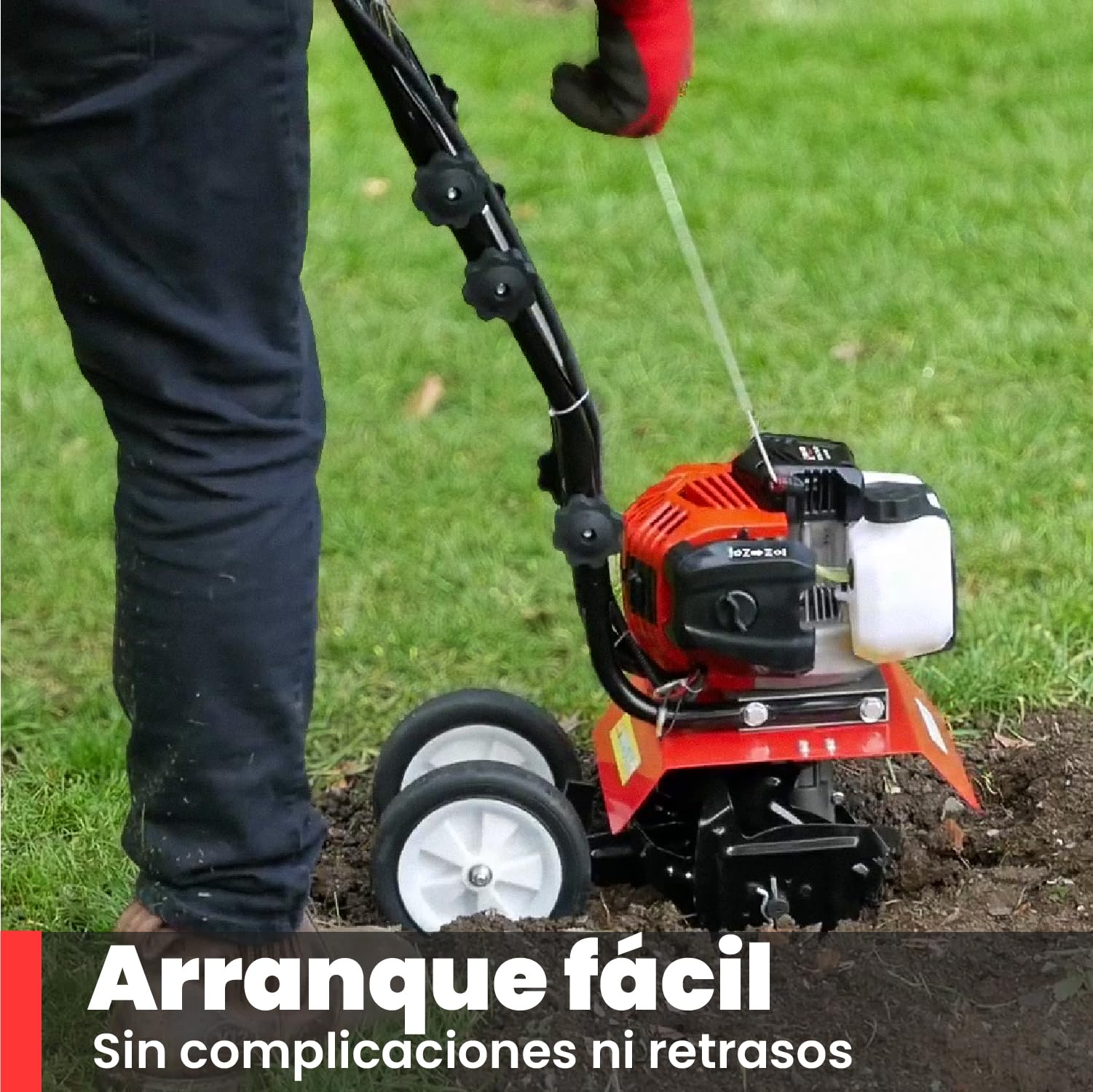 BU-KO 52CC Garden Tiller Engine 3HP 2 Tiempos Lawn Soil Cultivator Rotovator Motor Ligero Compacto Potente Sure Apretones Manijas Fabricadas para ser duraderas Dependiente - 1 AÑOS DE GARANTÍA