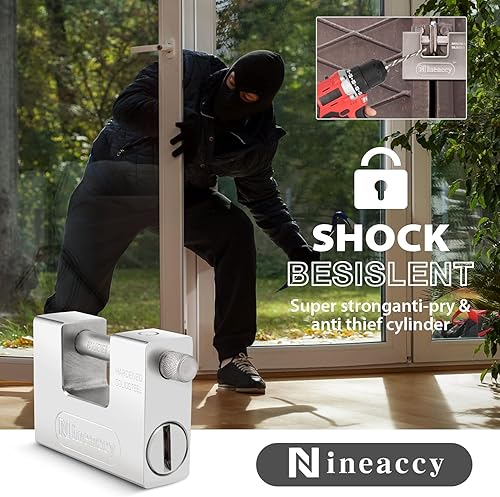 Miniatura 4 de 5 llaves Super Silver Heavy Duty Candado Cerradura para Garaje Warehouse Contenedor de envío