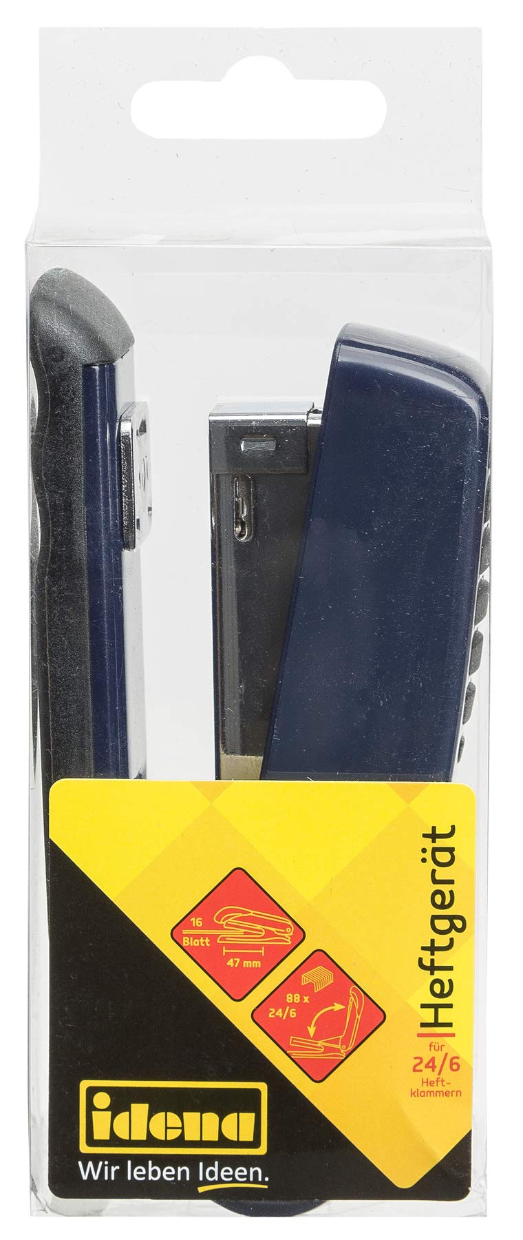 Idena 331124 Stapler for 24/6 Staples Capacity 16 Sheets Blue