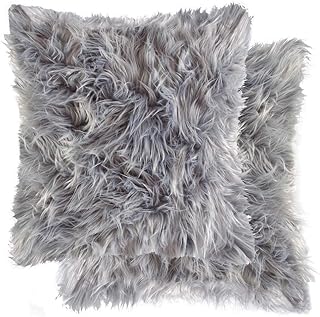 Luxe Fur Throw Pillows for Couch and Bed | Lush Double-Sided Faux Fur Pi...