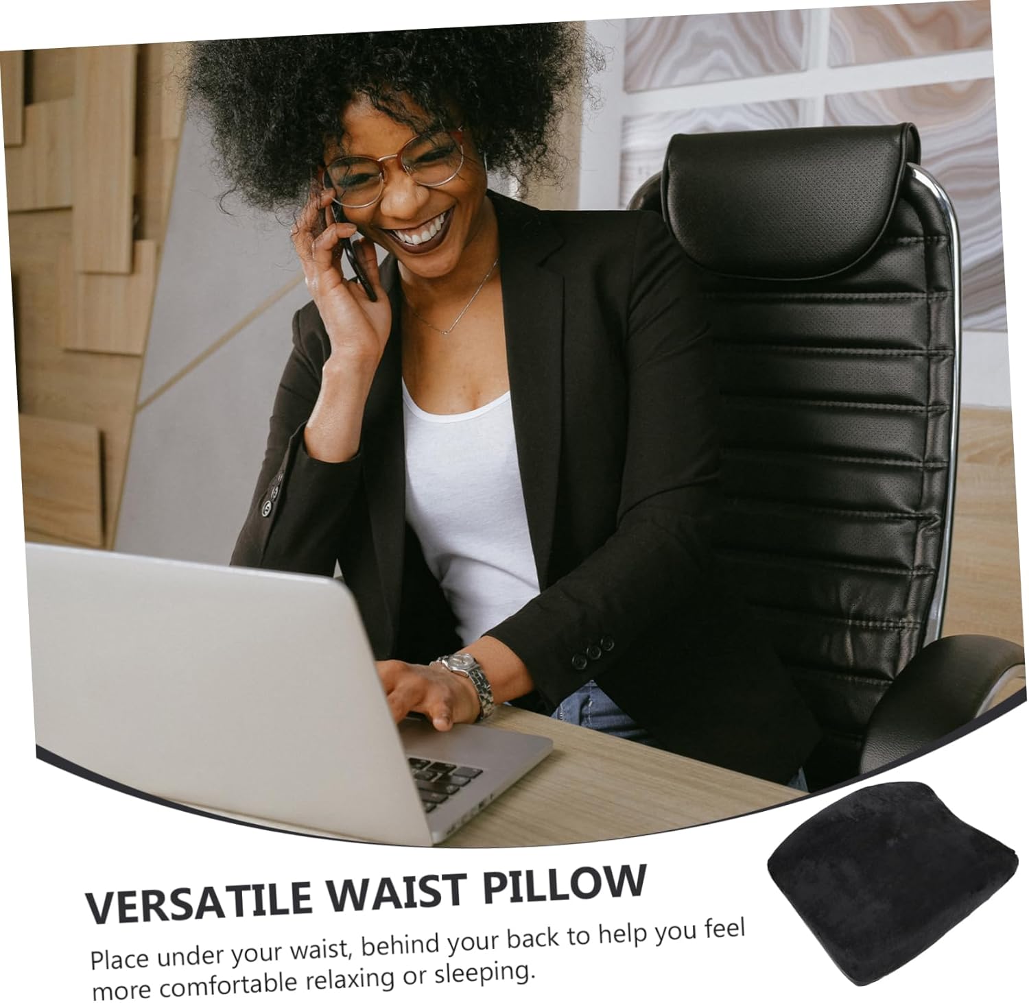 Cabilock Lumbar Support Pillows Comfortable Back Pillow Waist Accessory for Car Plane and Home