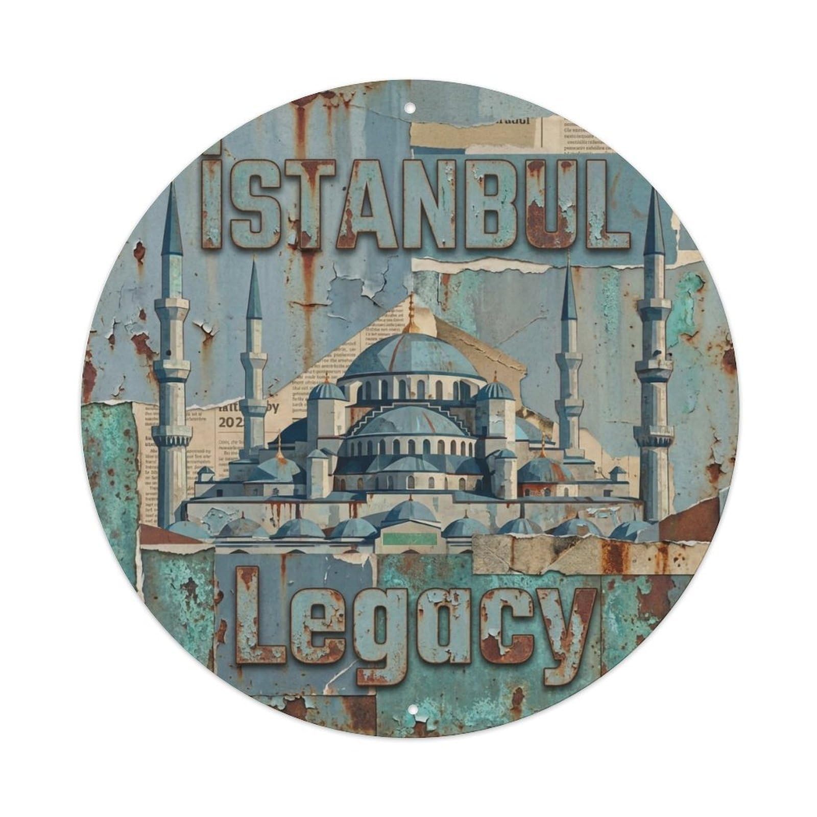 Vintage Travel Istanbul Turkey Legacy Vintage Metal Tin Sign Plaque Wall Decor for Cafe, Club Bar, Office, Garden Metal Poster 8x8Inch