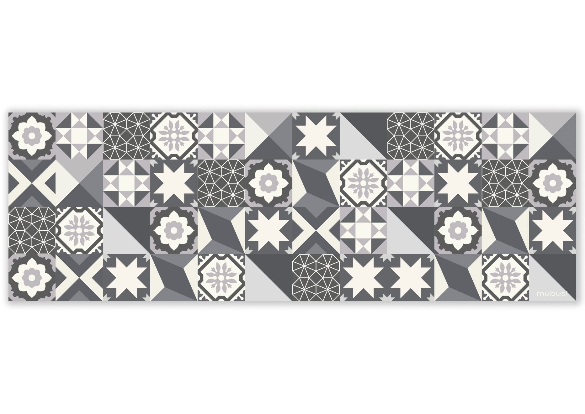 mubusi Alfombra Vinílica Cocina Salón - Varios Tamaños - (Hidráulica Oporto Gris 40x120 cm)