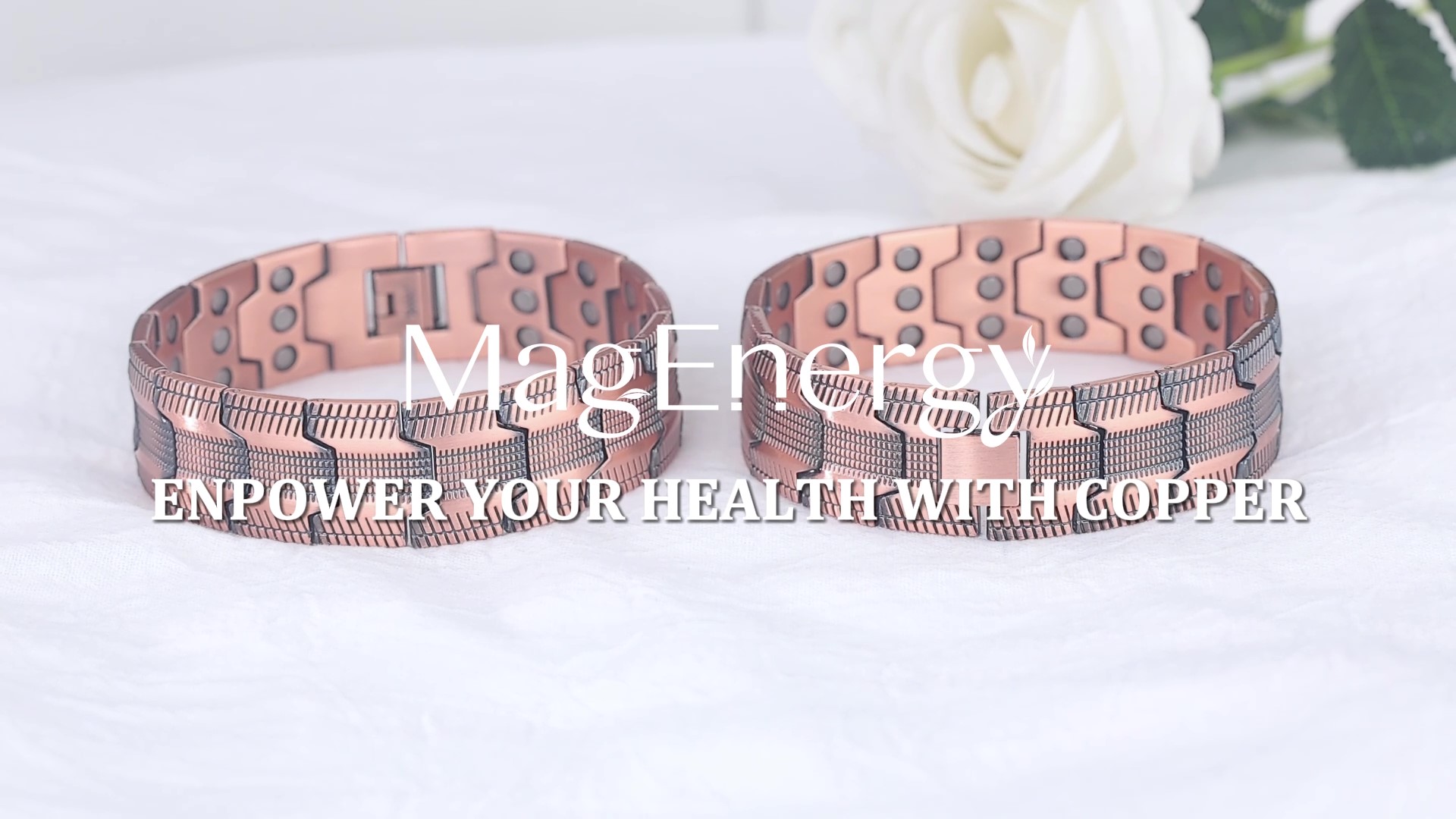 Bracelet Magnétique En Cuivre Pur 99.9% Pour Hommes - Aimants Ultra Puissants 3500 Gauss, Large Et Ajustable Avec Boîte Cadeau Élégante