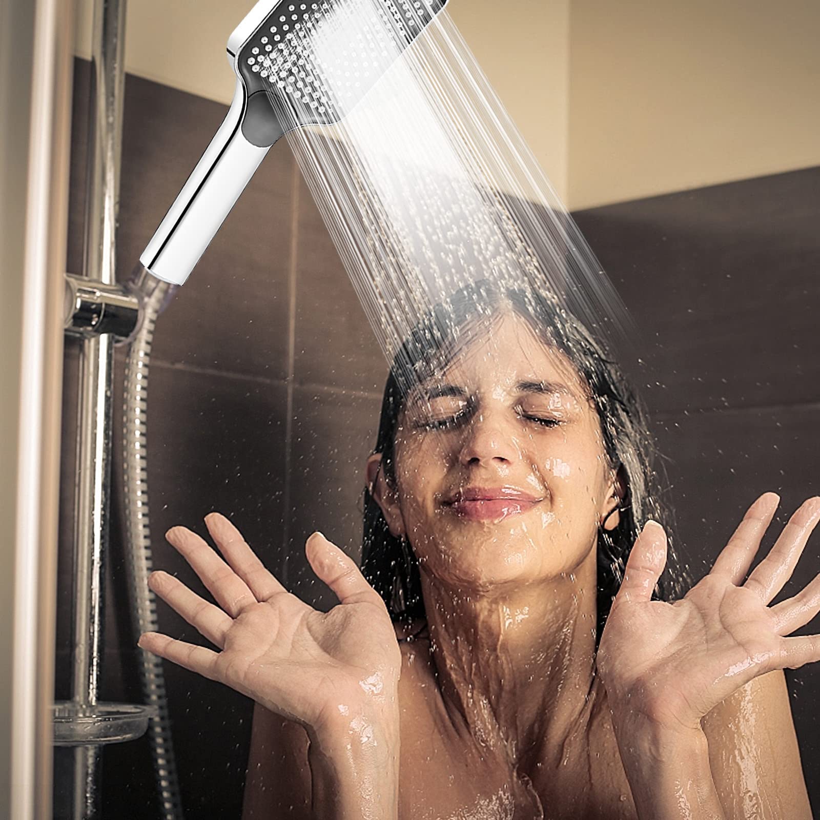 FEELSO Filtered Shower Head With Handheld - High Pressure, 3 Spray Modes, 15-Stage Filter For Hard Water, Removes Chlorine, Matte Black