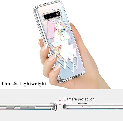 Miniatura 6 de ICEDIO Funda para Galaxy S10+ Plus, funda de TPU transparente con diseños de moda para niñas y mujeres, funda protectora de ajuste delgado para