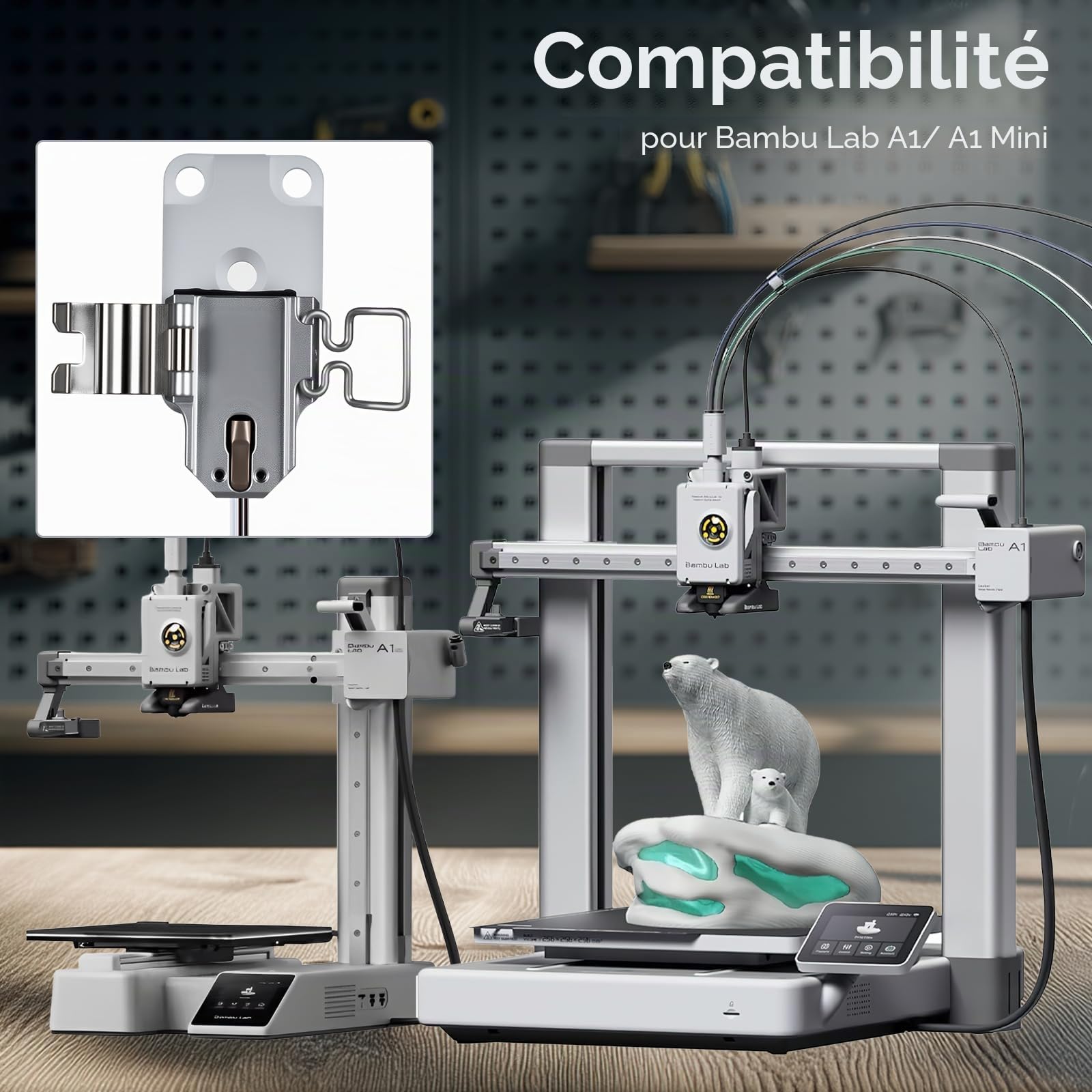 Upgraded Ceramic Zirconia Hotend Heating Assembly Kit, Compatible with Bambu Lab A1/A1 Mini Imprimante 3D,Améliore la Qualité d'impression de la First-Layer,High Temperature Resistant et Anti-aging