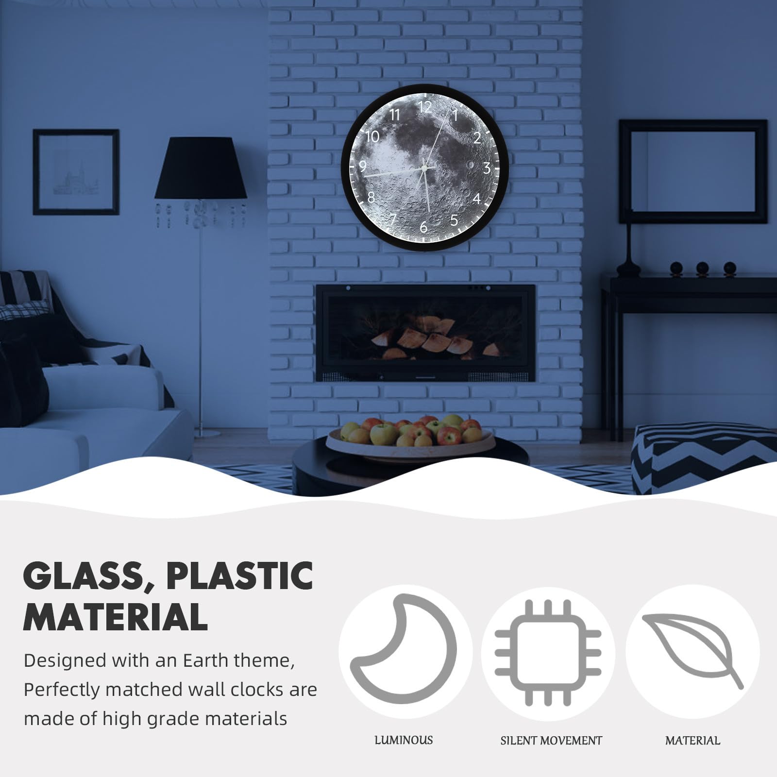 DECHOUS Reloj de Pared LED Decorativo Voz, Silencioso y Moderno