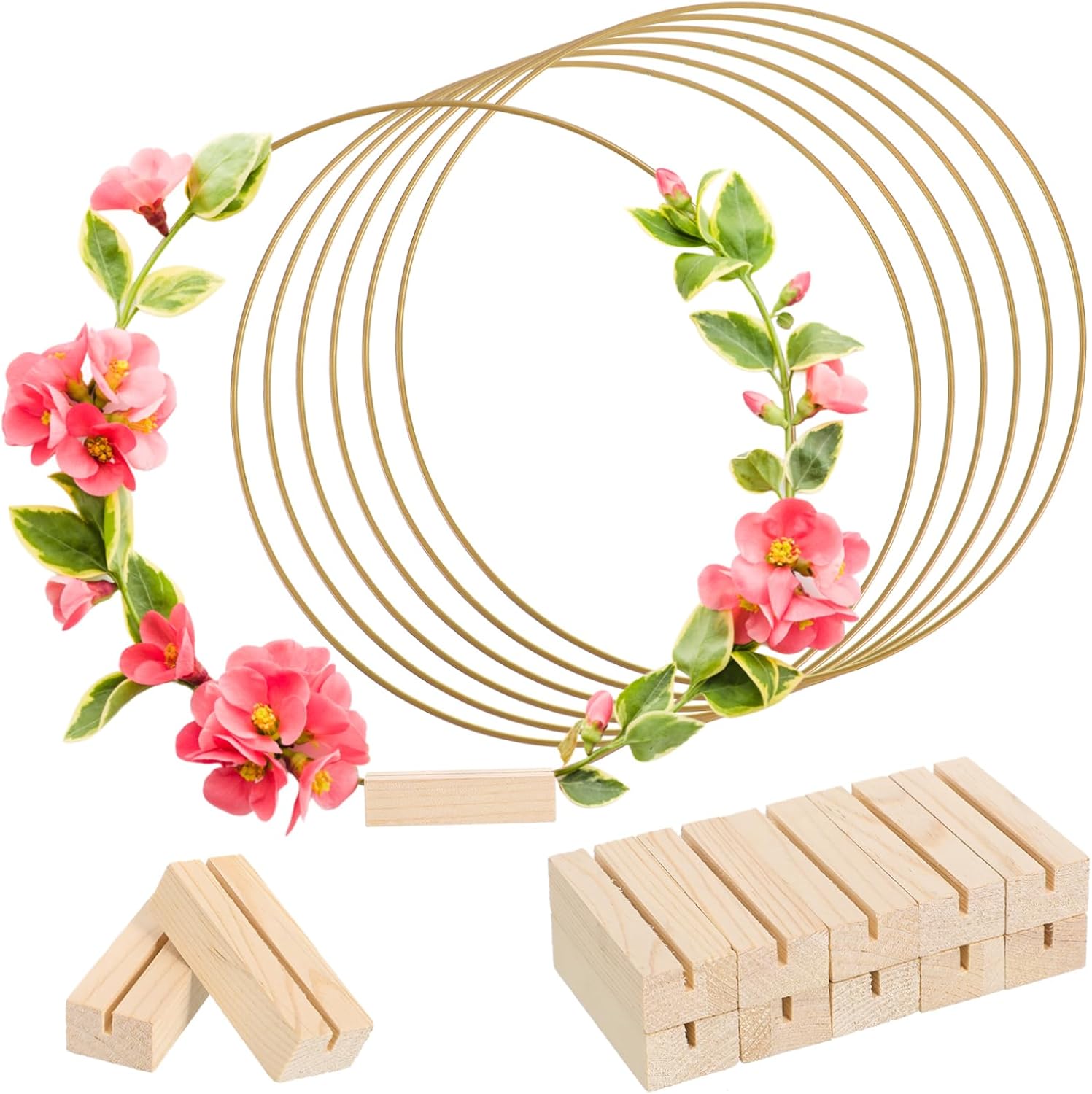 OFFSCH 10pcs Metal Wreath Frames Hoop Centerpiece Stand Floral Hoop Craft Rings for Wedding Decor Easy to Decorate