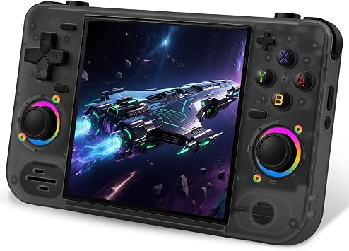 RF40H Handheld Game Console, 4.0" Retro Gaming Console Preloaded 20,000+ Classic Games, Open Source Linux System, Support WiFi Online Play, Portable Pocket Hand Held Video Game Transparent Black