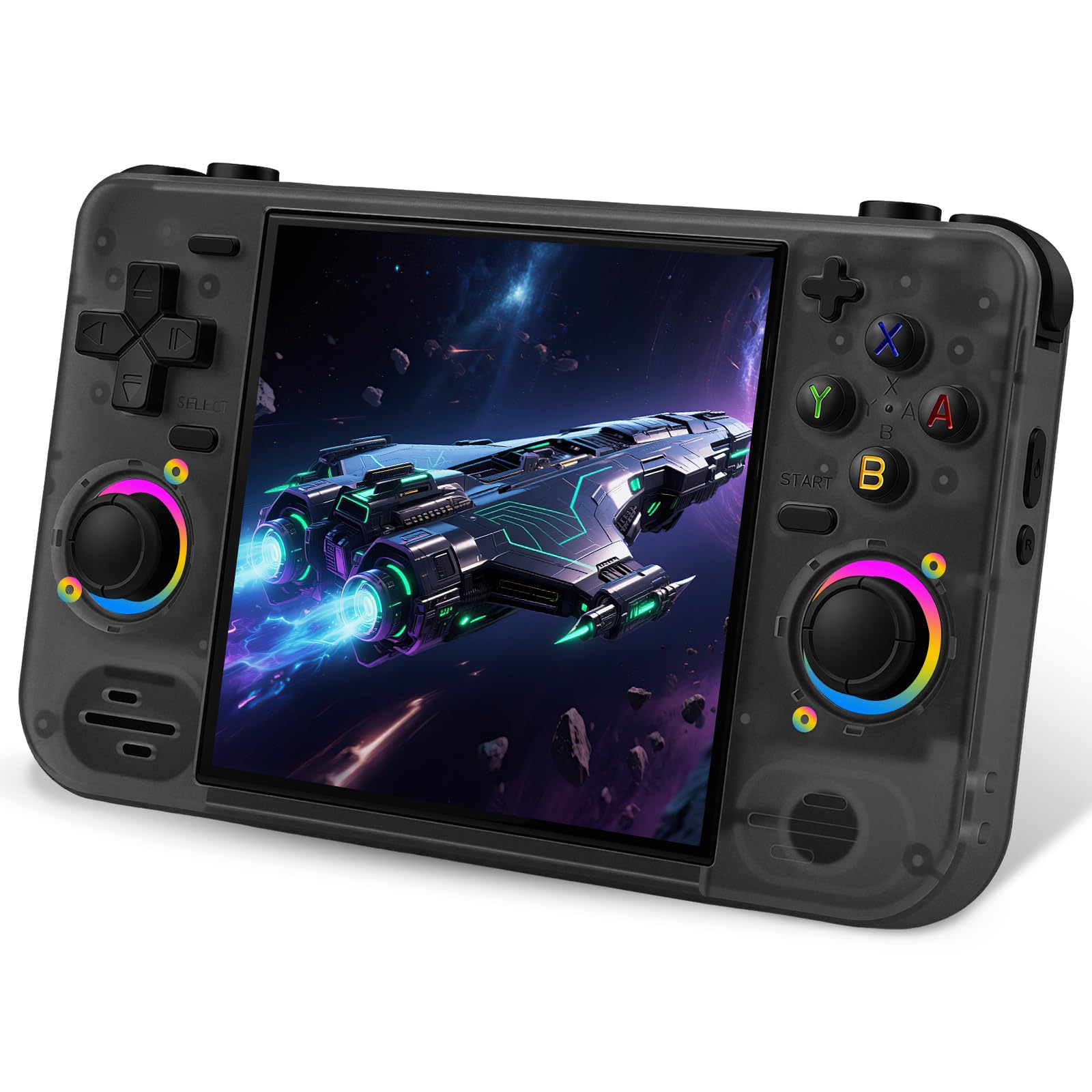 RF40H Handheld Game Console, 4.0" Retro Gaming Console Preloaded 20,000+ Classic Games, Open Source Linux System, Support WiFi Online Play, Portable Pocket Hand Held Video Game (Transparent Black)