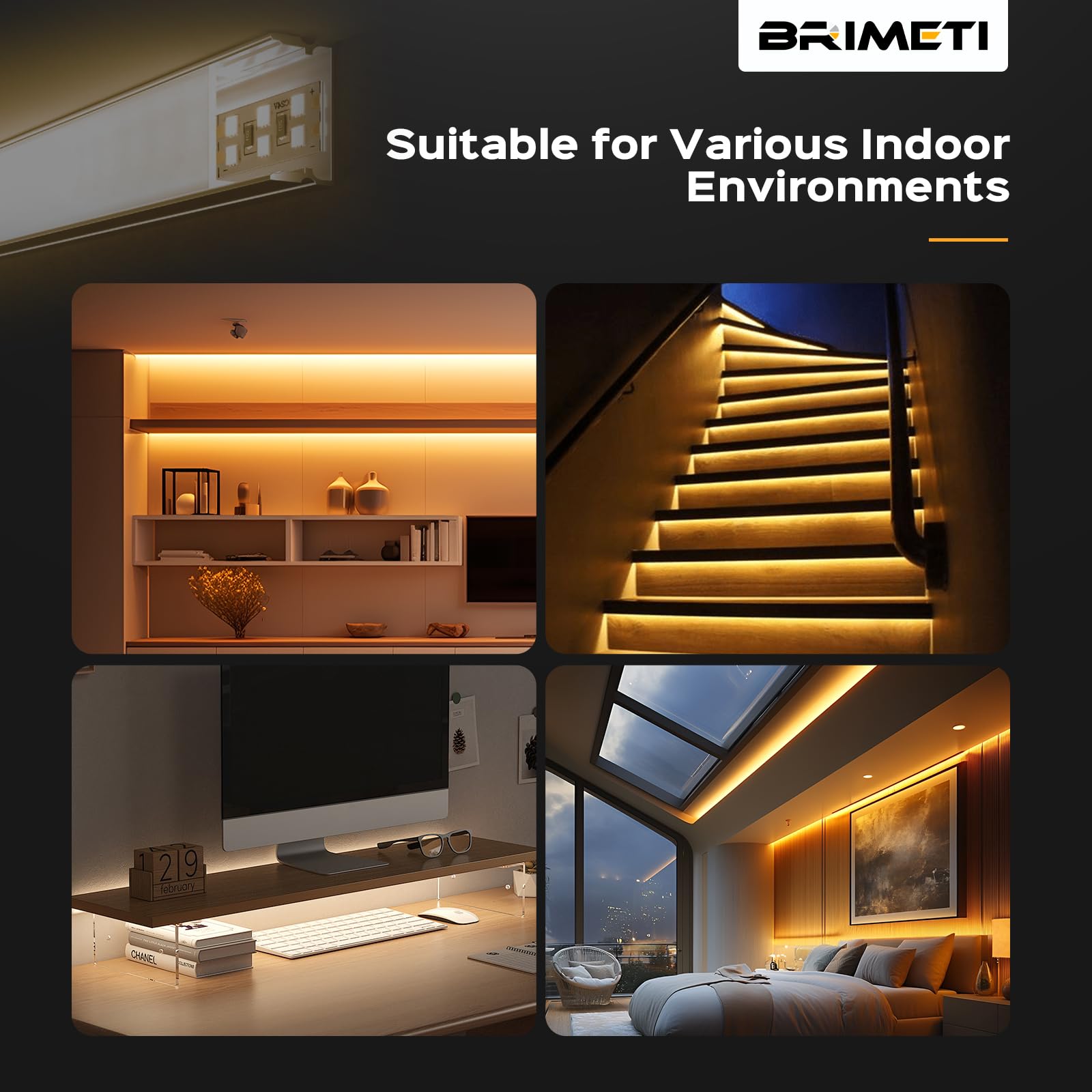 Profili per Strisce LED 10x Profili Angolari da 1 Metri in Alluminio U-forma con Copertura Opaca, Schermatura Opaca ingombro max striscia led 10mm - 14.2 x 8.5mm