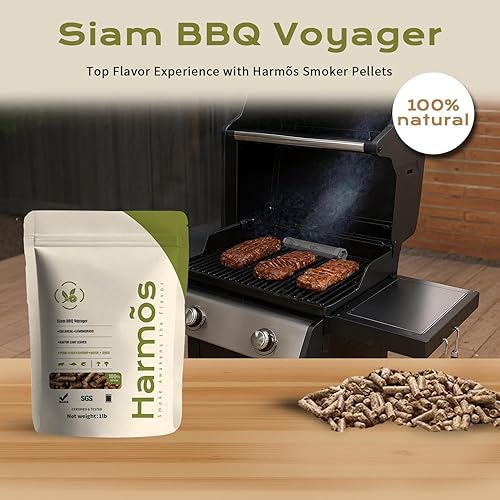 Miniatura 5 de Harmos Mezcla de pellets de madera para ahumar, Siam BBQ Voyager, pellets de madera para parrilla Ninja Woodfire al aire libre, perfecto para