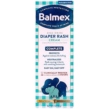 Balmex Complete Protection Diaper Rash Cream, Zinc Oxide, 2 oz