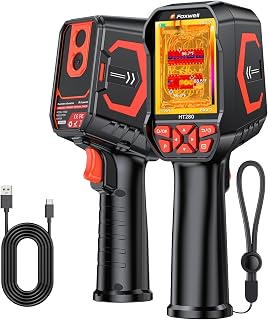 FOXWELL HT280 Wärmebildkamera, 320 × 240 2.8-Zoll-LCD-Bildschirm, 260 × 260 TISR-Auflösung, 25 Hz, tragbare Infrarotkamera mit Temperaturalarm für Inspektionen im privaten Bereich, in der Klimatechnik