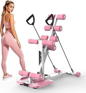Deep Squat Machine for Home, Glute Workout Equipment, Squat Assist | Adjustable Resistance Bands, Core & Leg Workout, Push-Up Handles, Compact Home Gym Equipment for Women & Men, Home Workout
