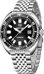 Benyar Relógios automáticos para homens, pulseira de aço inoxidável, relógio de pulso mecânico, masculino 50 m, à prova d'água, calendário, luminoso, para negócios, masculino