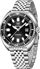 Benyar Relógios automáticos para homens, pulseira de aço inoxidável, relógio de pulso mecânico, masculino 50 m, à prova d'água, calendário, luminoso, para negócios, masculino