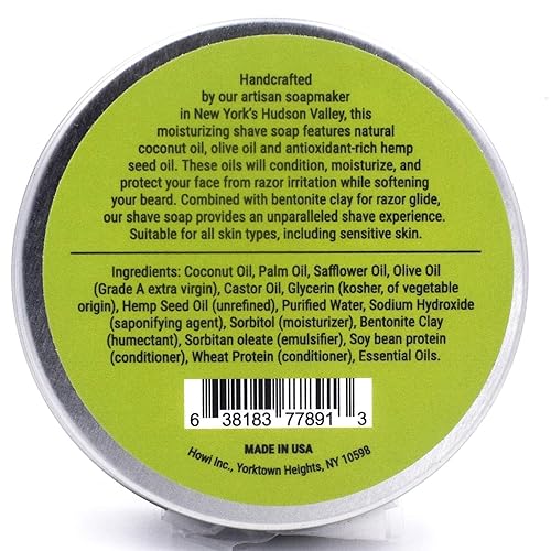 Miniatura 3 de Taconic Shave Jabón de afeitar  Aroma a lima  Espuma densa y lisa para afeitado húmedo clásico  Espuma con cepillo y tazón  Cojín protector y