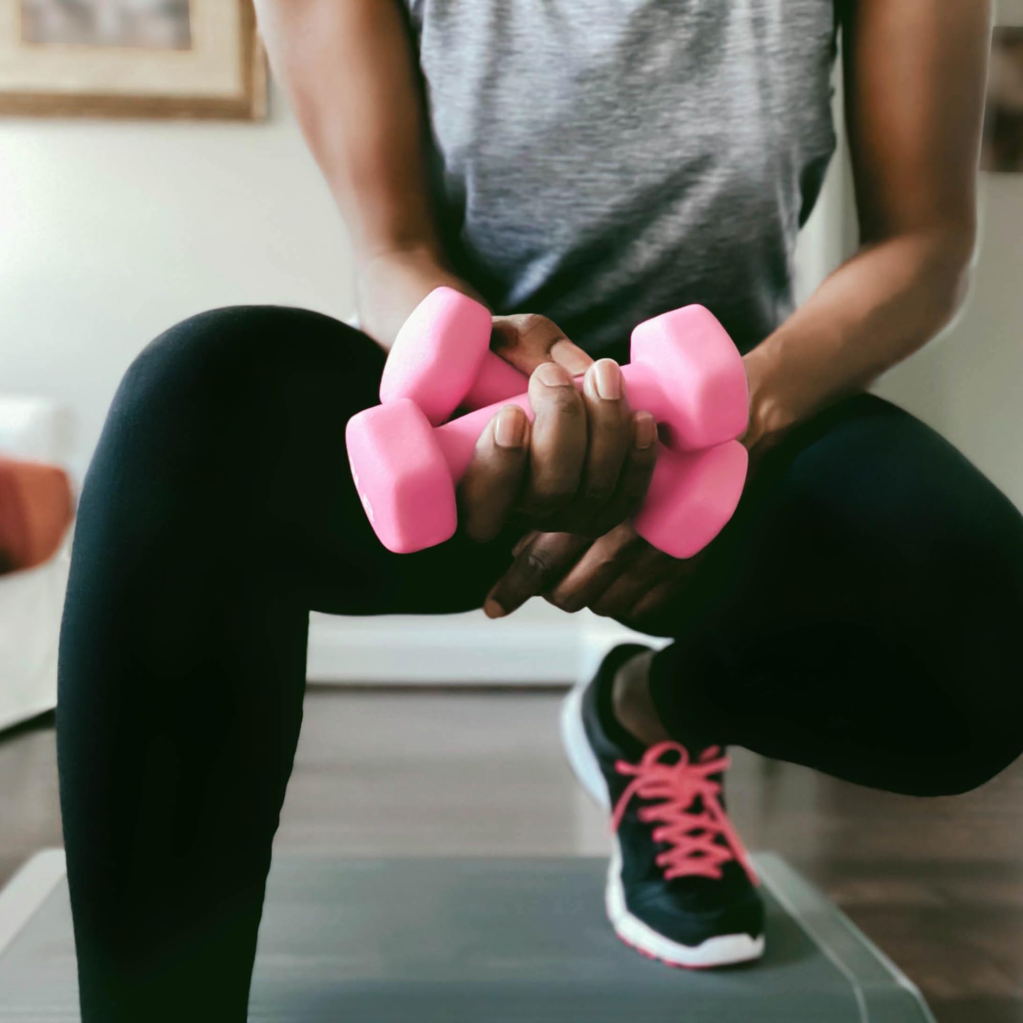 ScSPORTS Coppia Di Manubri In Vinile Esagonali 2 Pezzi, Ghisa, Antiscivolo, Pesi Per Donna, Fitness E Palestra Casa