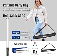 Vista 6 de Mettlelite LS800C RGB LED Light Stick Luz de Video de Salida Continua a Todo Color 3.2 pies con Control por APP 2800K-8000K CRI96 TLCI 97 RGB CCT