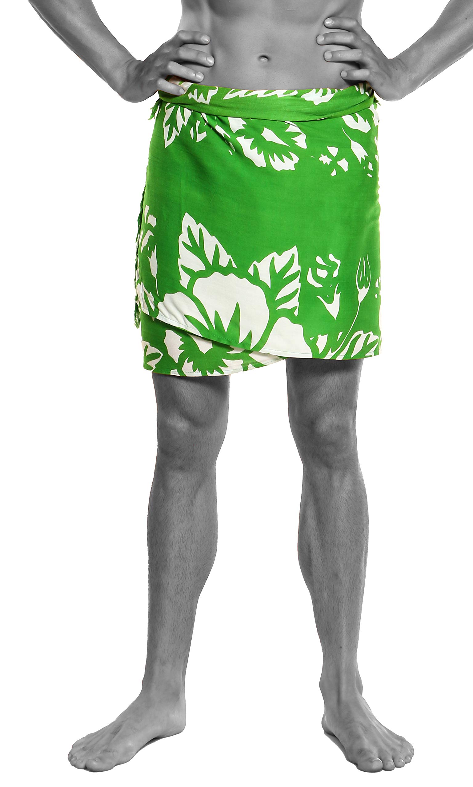 1 World Sarongs Mens Hibiscus Flower Half Sarong
