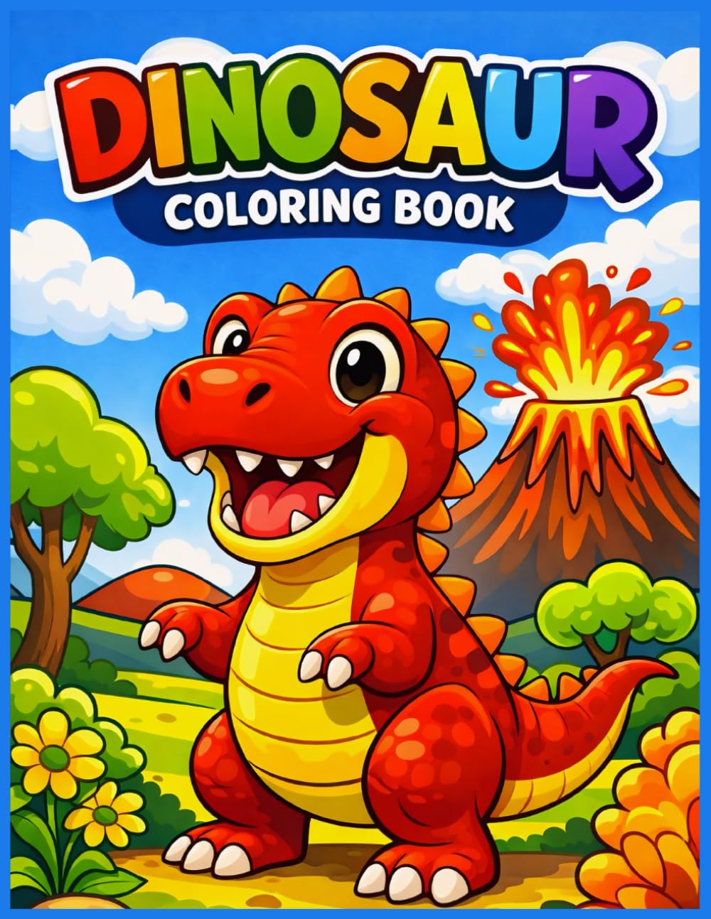 Dinosaur Coloring Book: Big, Bold Dinosaur Coloring Book with 30 Awesome Design Pages for Kids