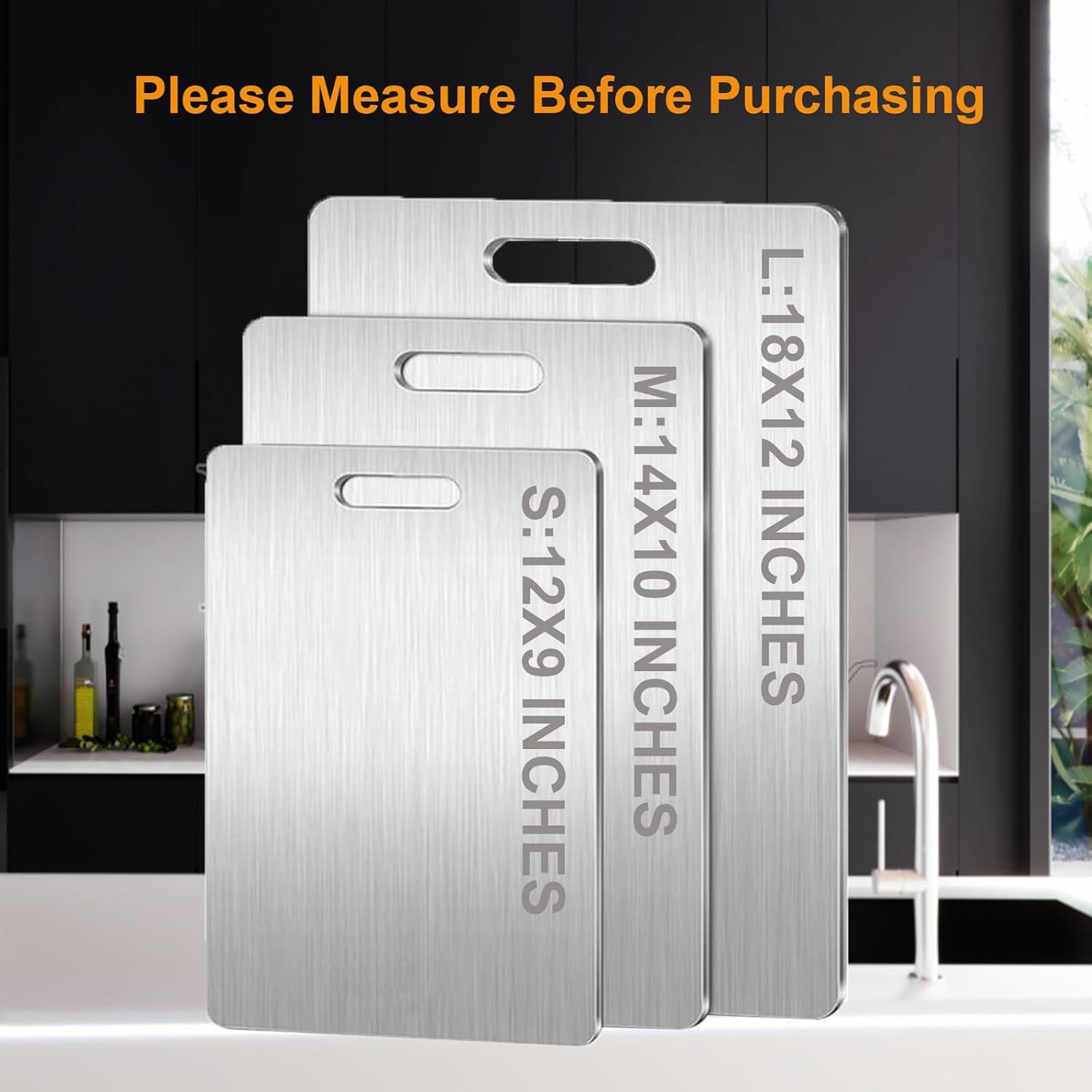 Titanium Cutting Boards for Kitchen, 100% Pure Titanium Cutting Board - Cutting Boards for Kitchen, Upgrade Double Sided Food-Grade, Easy to Clean Titanium Cutting Board (12"L x 9"W)