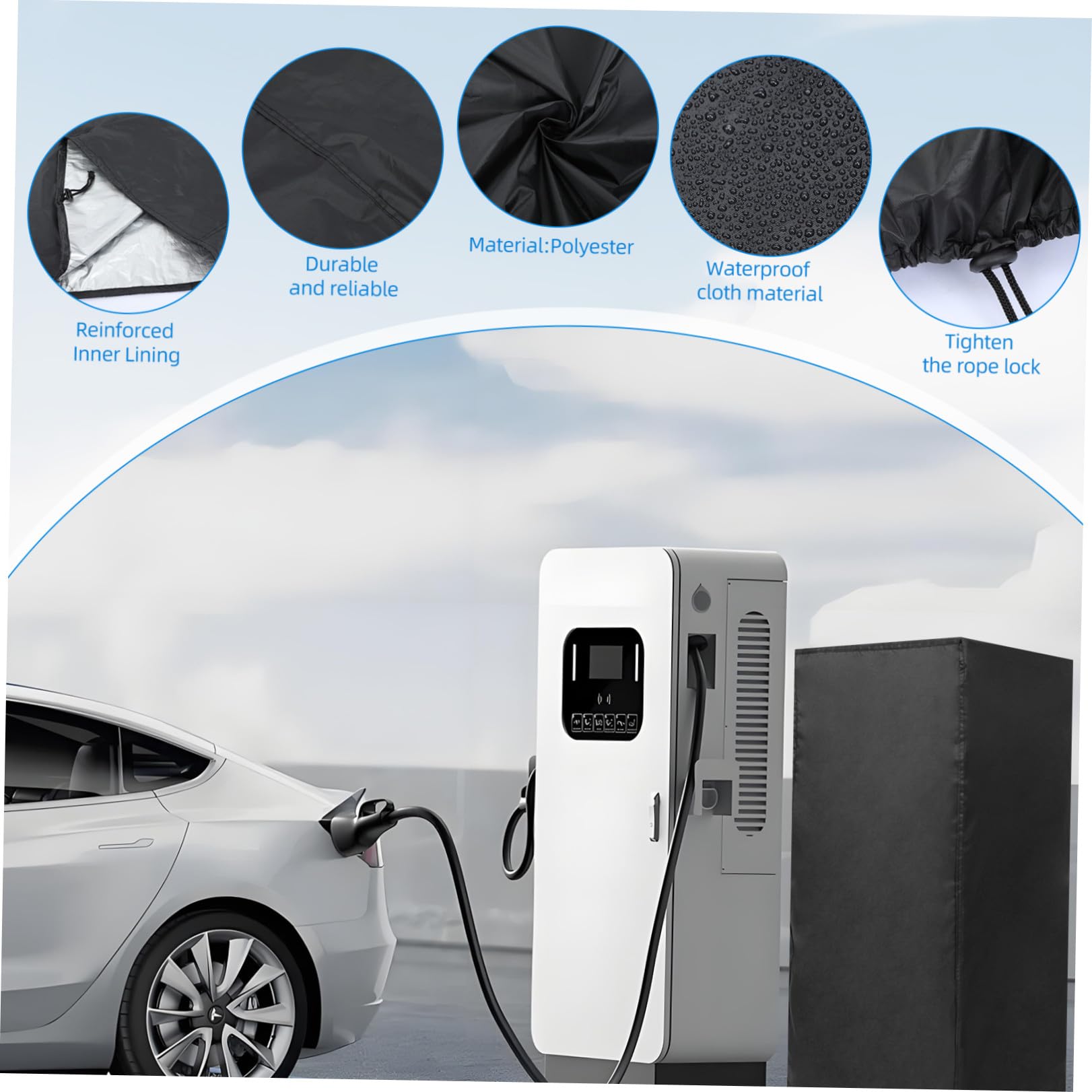 Copertura Antipioggia e Antipolvere Resistente per Colonnina di Ricarica Auto Elettrica Protezione Solare e Facilità di Installazione per Veicoli Elettrici e Ambienti Esterni