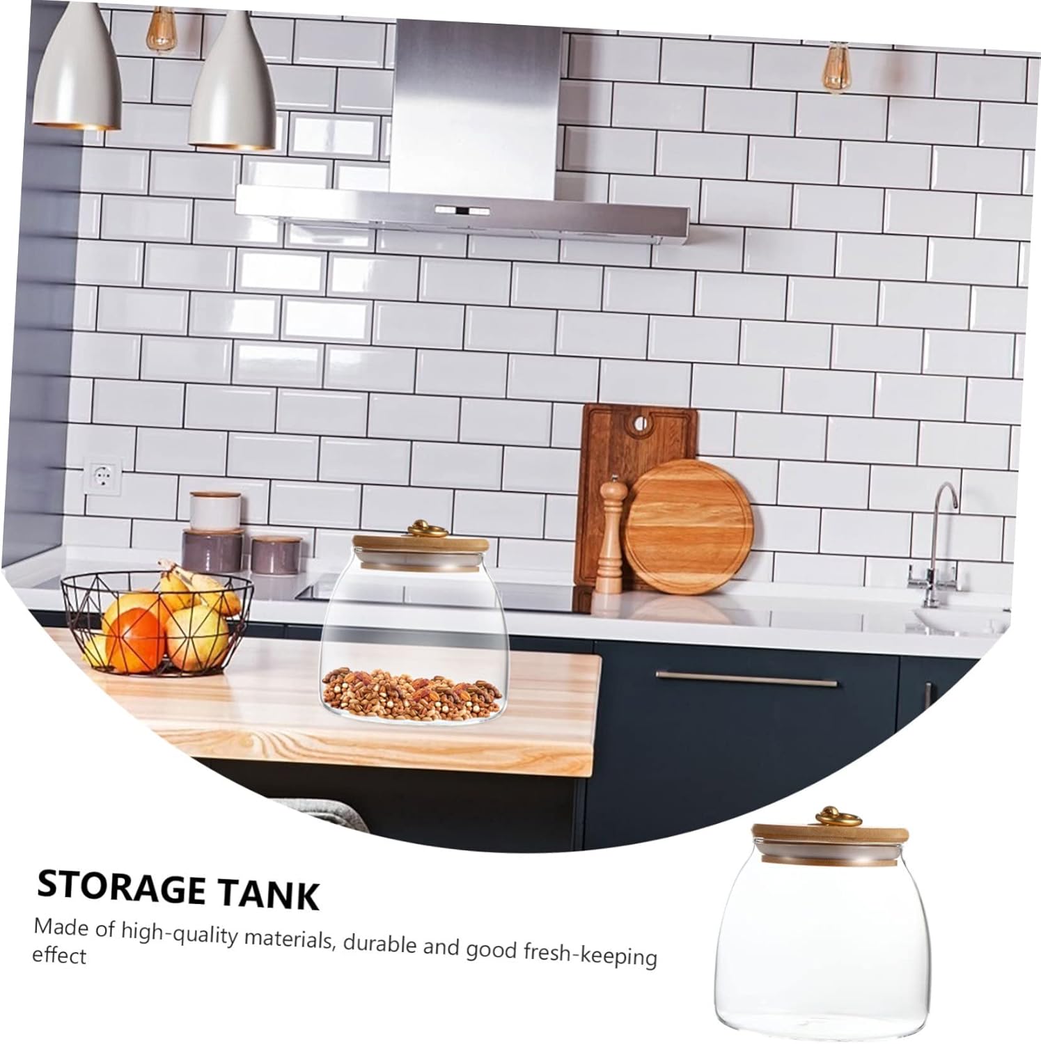 2 Pcs Glass Storage Jar Glass Jar Kitchen Food Jars Glass Seal Jar Food Storage Jar Glass Food Container Nut Storage Jars Glass Containers Food Glass Canister Glass Tea Ja